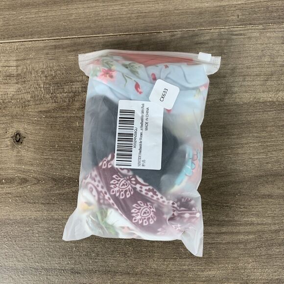 6 Pack Women Elastic Flower Printed Turban Head Wrap Headband Twisted Hair Band - Picture 6 of 12